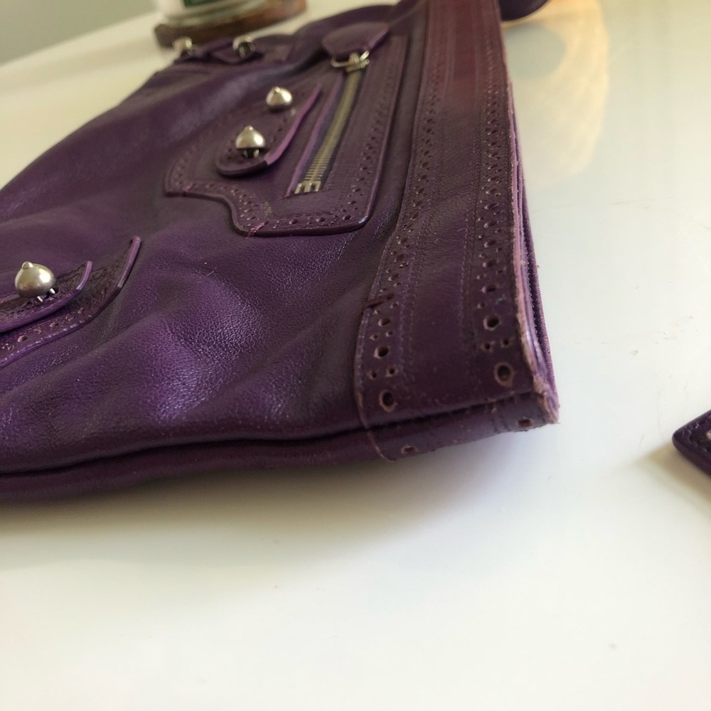Balenciaga Purple Leather Clutch - Picture 10 of 14